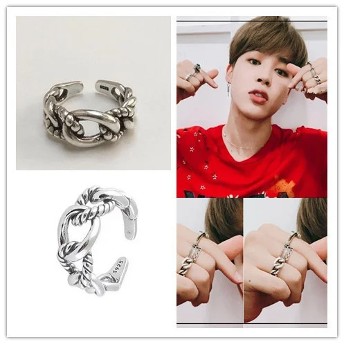 

KPOP Bangtan Boys JIMIN крученый хвост кольцо бродячие дети Lee Min Ho Hyun Jin Felix кольцо SK цепь крученое кольцо новые корейские модные подарки