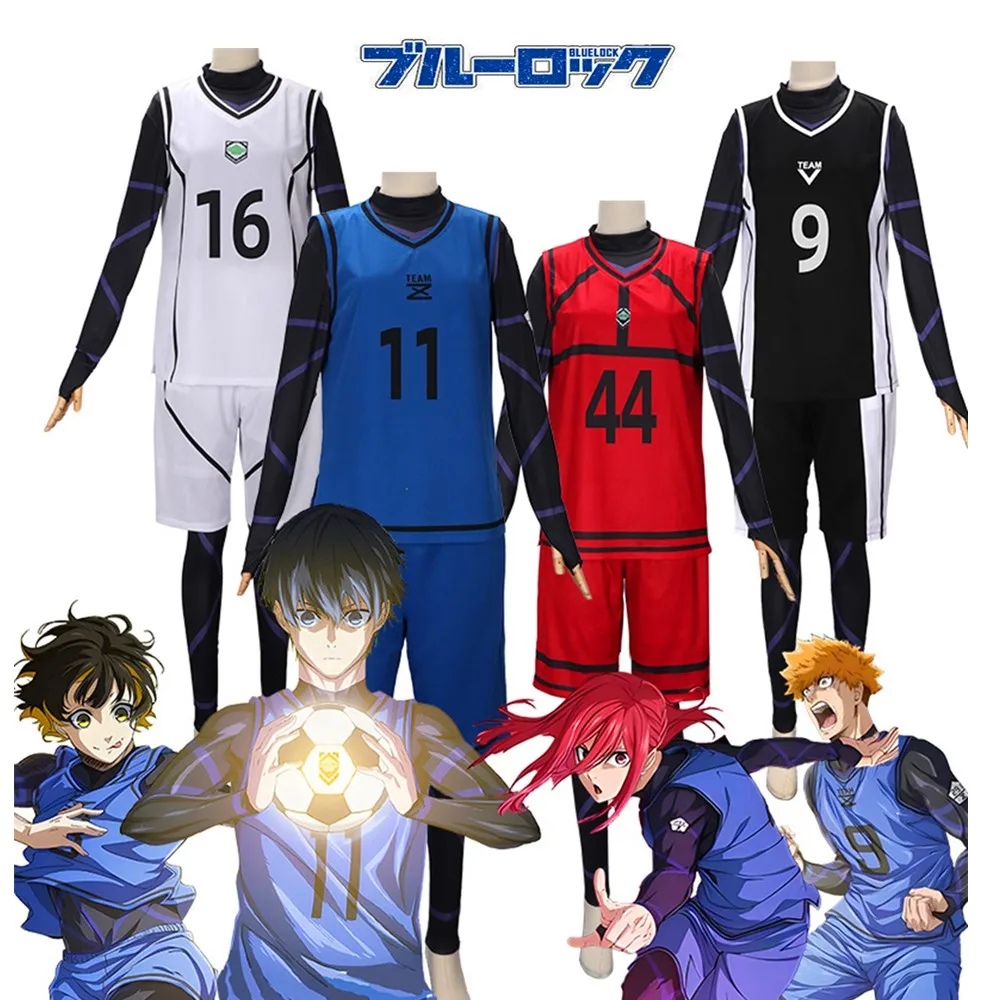 Anime Blue Lock Uniform Men Football Club Sportswear Hyoma Chigiri Meguru Bachira Jumpsuits School Soccer Team Cosplay Costume