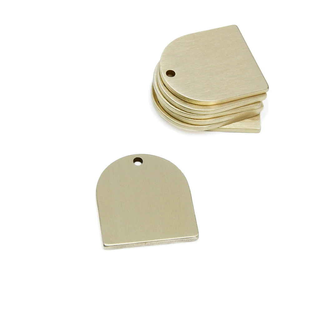 

10 Brass Arch Blanks for Metal Stamping and Engraving Pet ID Tags 2mm Thick