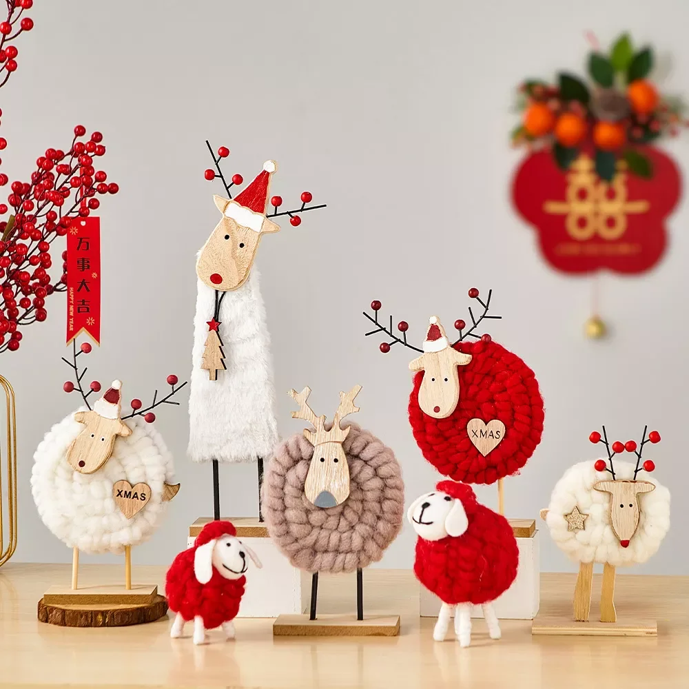 

Korean cute animal decoration felt sheep small ornaments office desktop home decoration accessories bedroom Christmas sculpture