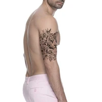balck tiger blue eyes waterproof temporary tattoos sticker flowers leaves fake tattoo body art arm flash tatoos for women men