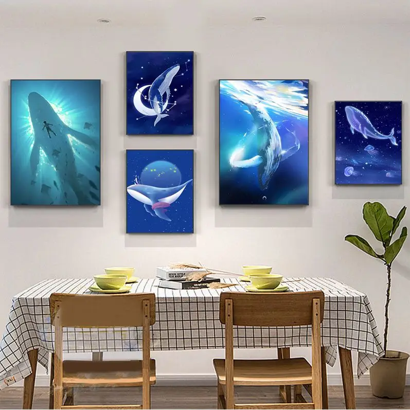 

Anime Whale Classic Movie Posters Vintage Room Bar Cafe Decor Home Decor