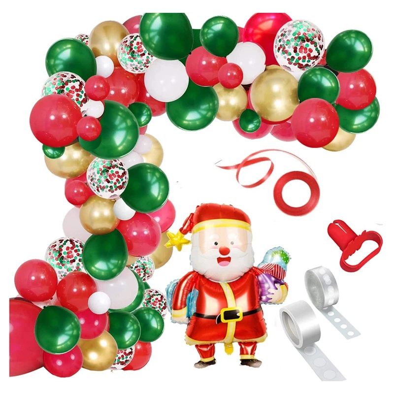 

Воздушный шар с надписью "Merry Christmas", 115 штук воздушных шаров с Санта-Клаусом, майларовый шар для украшения, новый год