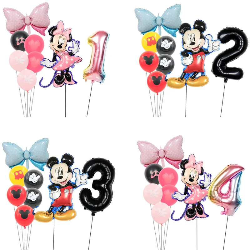 

1Set Mickey Mouse Minnie Foil Balloons Disney Theme Park Kids Happy Birthday Party Decorations Globos Gifts for Childrens