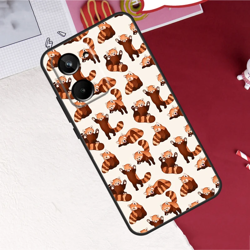 Чехол с изображением Красной панды для Realme 10 Pro Plus 8 9 C35 C31 C30 C11 C15 C21Y C25Y GT Neo 3T 2T 5
