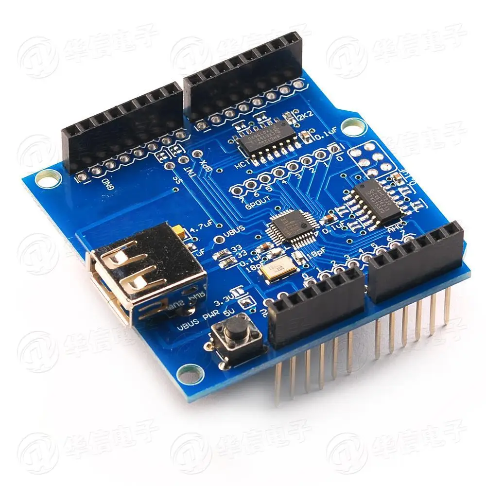 

USB Host Shield Compatible with Google ADK Support UNO Blue