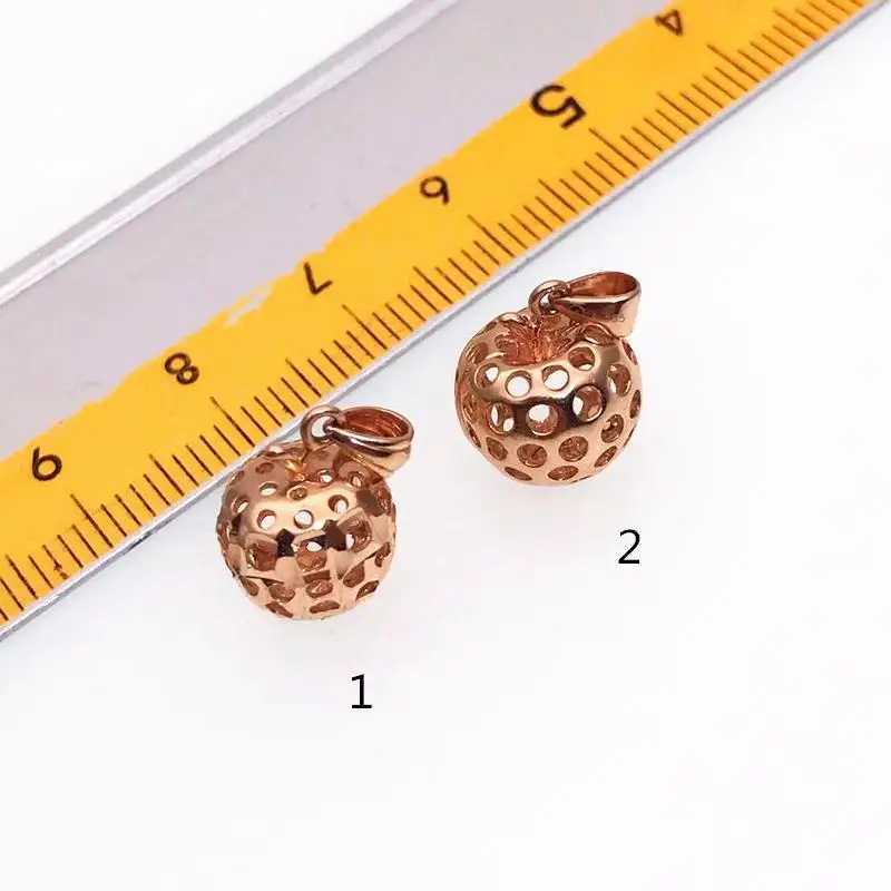 

Russian Purple Gold Necklace Rose Gold Color Gold Hollow Apple Pendant Women's Christmas Eve Gift Necklaces for Women