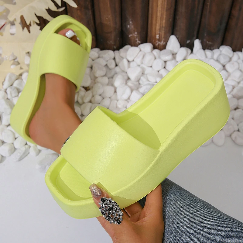 

Шлепанцы женские с открытым носком, сандалии на толстой подошве, Нескользящие, пляжная обувь, лето 2023