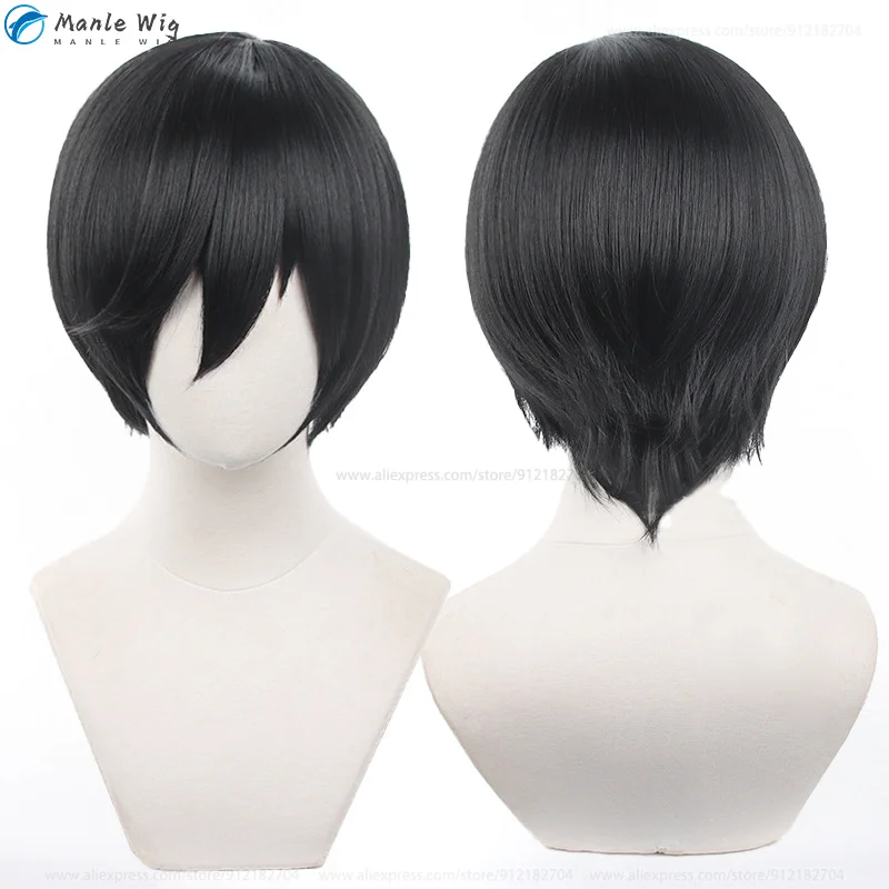 Rin Itoshi Cosplay Wig BLUE LOCK Itoshi Rin Wigs 30cm Green/Black Cosplay Anime Cosplay Wig Heat Resistant Wig Party + Wig Cap images - 6