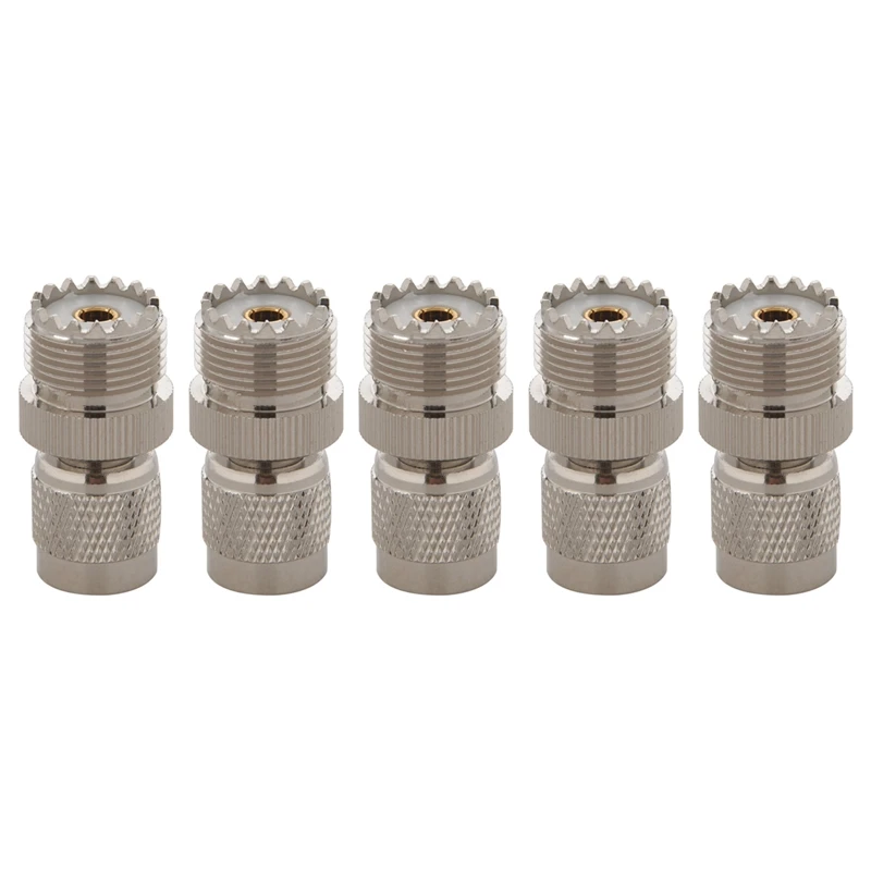 

5X TNC Male To PL259 UHF Female Adapter Connector,Silver