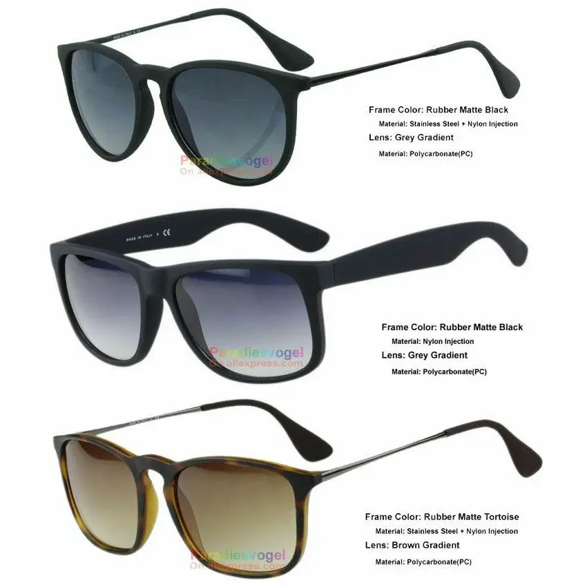 

Pheonix Fashion Sunglasses Rubber frame Erika Chris Justin style Green Grey Brown Polarized PC lens 54 55 size high street women