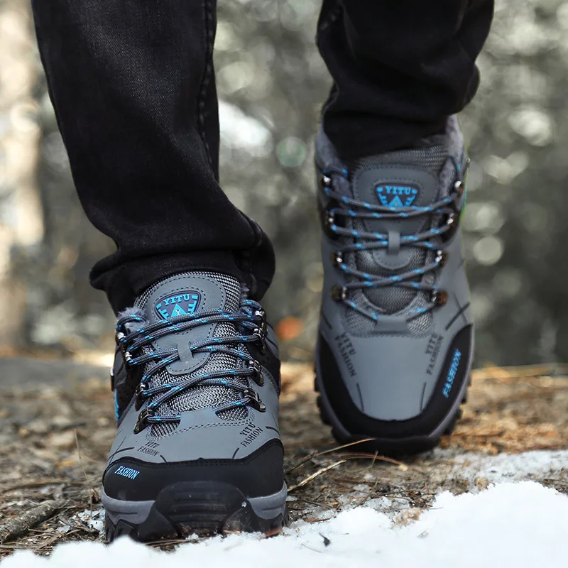 Мужские кожаные походные туфли уличная удобная обувь для поездок Нескользящие