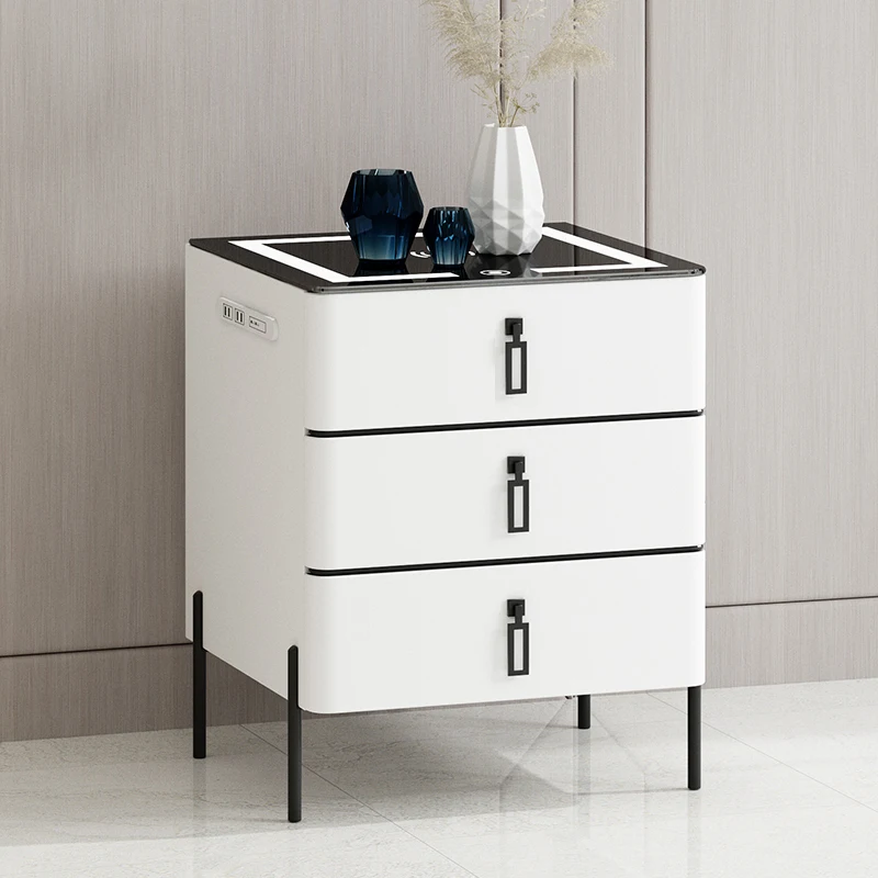 

Minimalist Bedroom Cabinets Nightstand Multifunctional Smart Bedside Table Nightstand Modern Mesita De Noche House Furniture