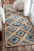 rug natural handmade braided carpet reversible rustic 0 6x1 8m jute rug runner decor