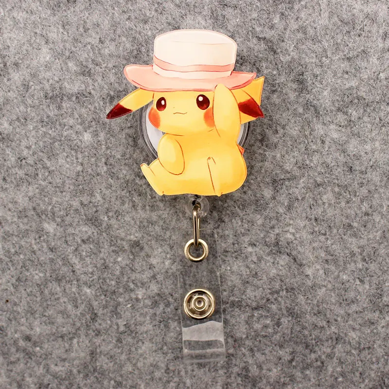 big size pokemon go squirtle pikachu retractable card holder badge reel nurse exhibition enfermera girl and boy name card free global shipping