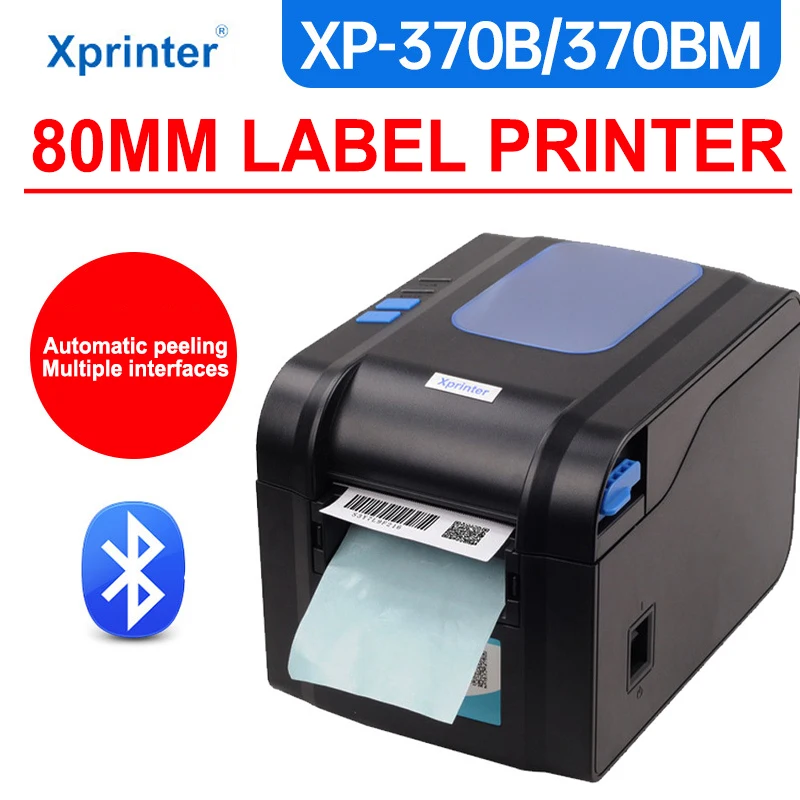 

Xprinter XP-370BM 80mm Thermal Label Printer Receipt/Bar QR/Code /Sticker Machine USB/Bluetooth Link Printing For Commercial