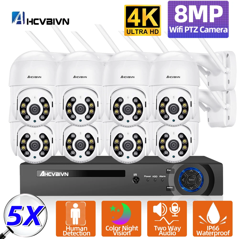 

Камера видеонаблюдения, 8 каналов, 8 Мп, HD аудио, POE, NVR, P2P, 4K