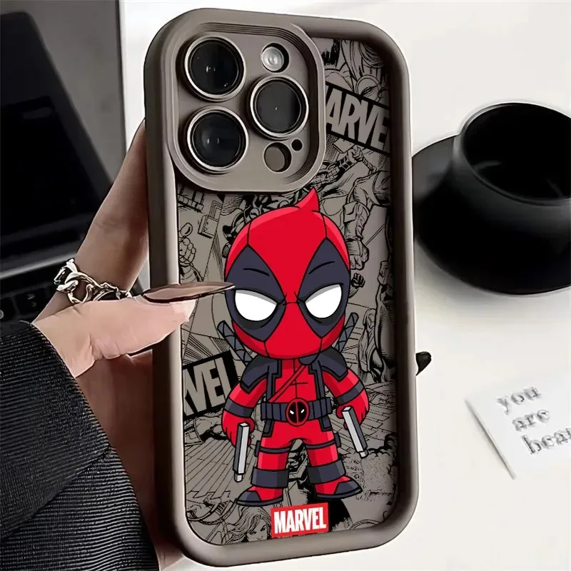Фото Чехол для телефона с аниме-дизайном Groot и Deadpool для iPhone 17e, 17, 16e, 16, 15, 14, 13, 12, 11 Air Pro Max Mini XR XS X 7 8 6 6s Plus, мягкая задняя крышка №5