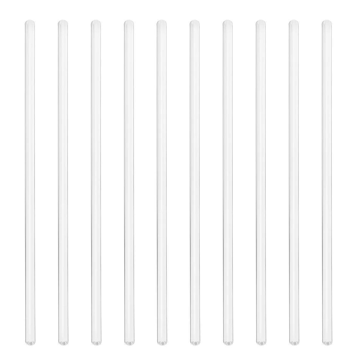 

UKCOCO 10PCS High Temperature Resistant Borosilicate Glass Rodss Clear Harden Glass Sticks for Stir Hot Cold