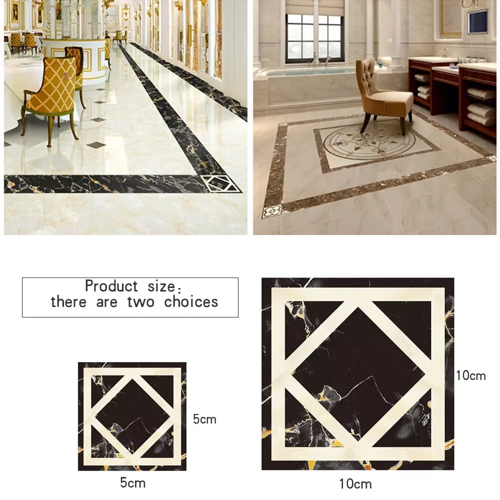 

4pcs Waterproof 3D Floor Stickers Pvc Self Adhesive Tiles Art Diagonal Ceramic Wall Stickers For Living Room Kitchen Home Decor