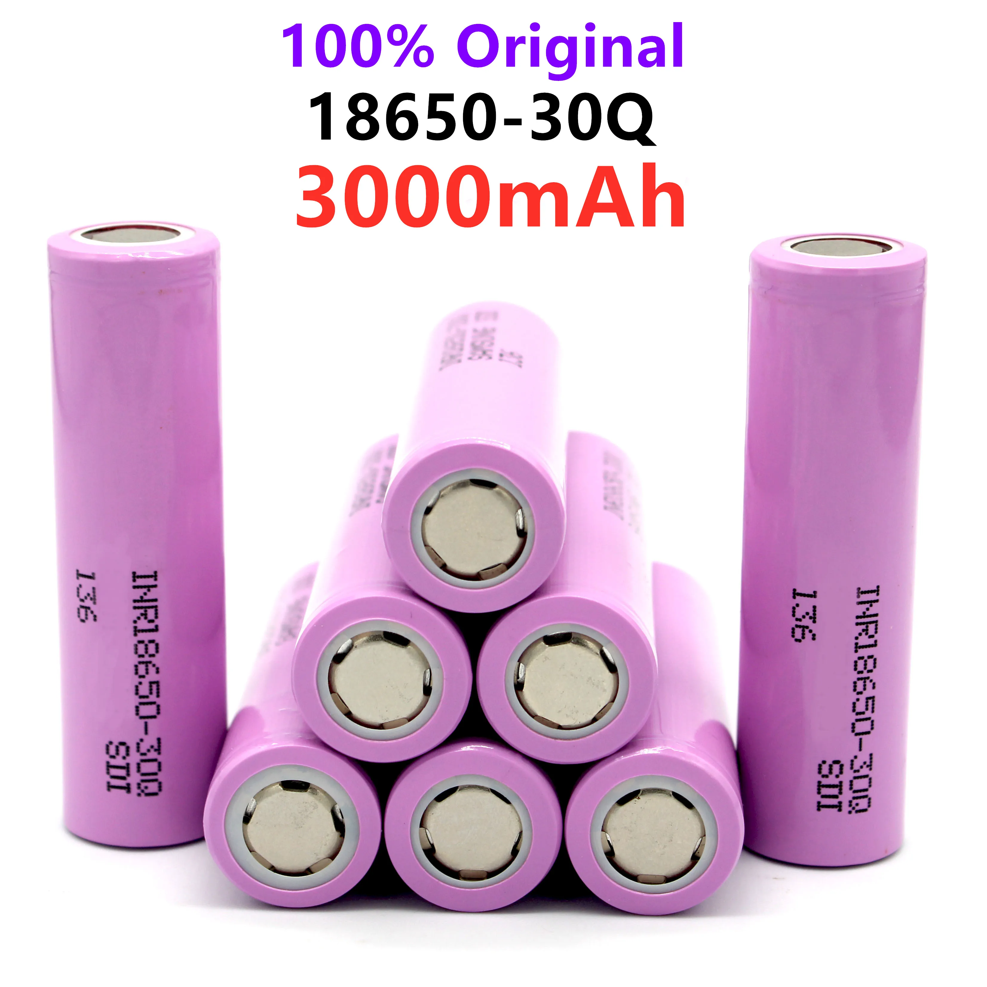 3.7V 3000mah 18650 Battery for Samsung 30Q INR 18650 30Q 20A Rechargeable Li-ion Battery Replacement Exteral Battery for Samsung