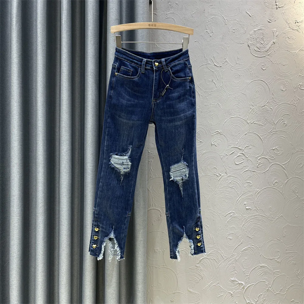 

Новинка Весна 2022, джинсовые брюки, женские тонкие прямые джинсы с высокой талией