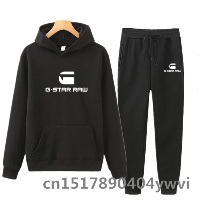 

New Winter Men's Clothing Men Sets Printing Hoodie Set Fleece Sweatshirt Casual Sport Sweatpants Mens Tracksuits 2022