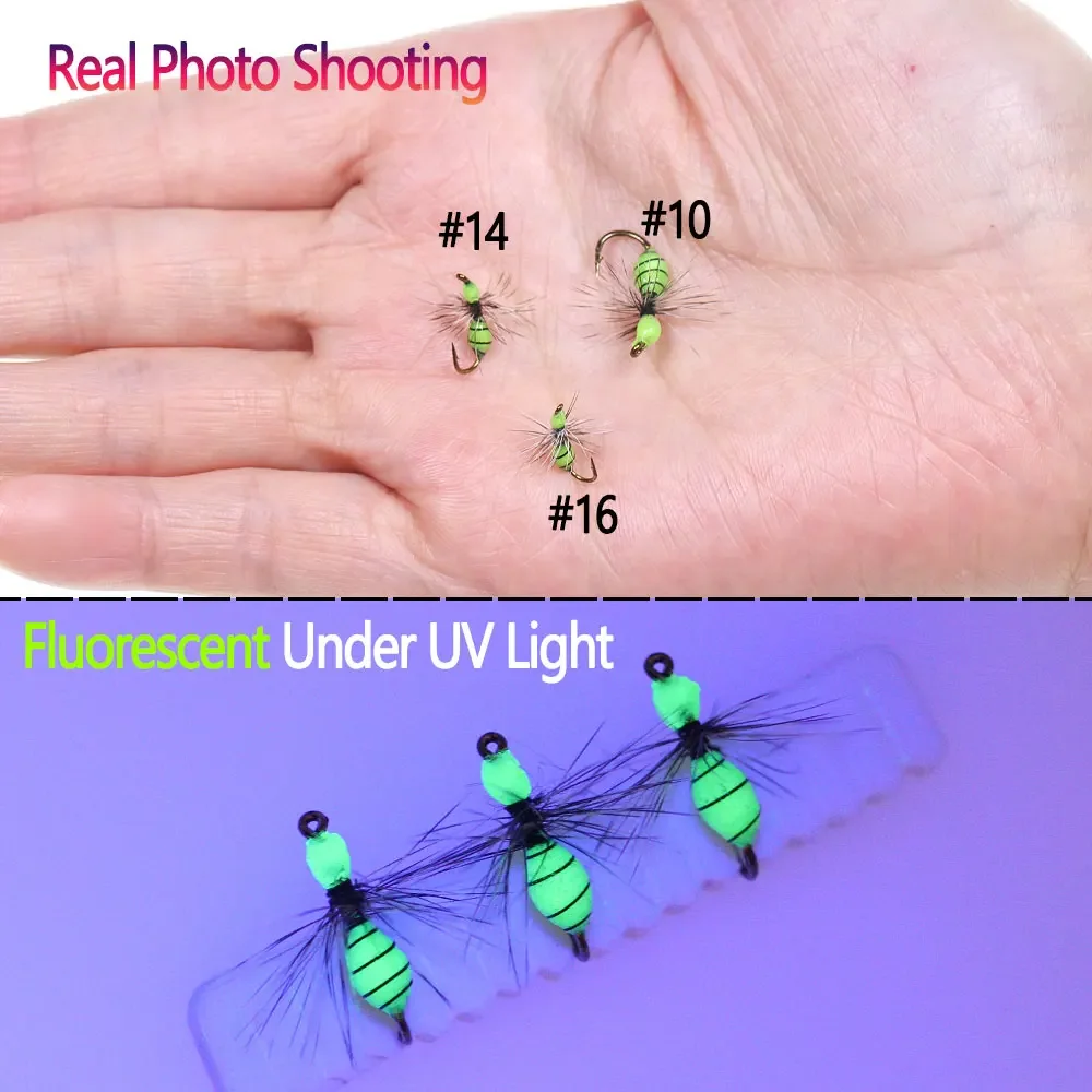 Наживка Bimoo 6 шт. #10 ~ #16 нахлыстовка гризли эпоксидная муравьиная флуоресцентная