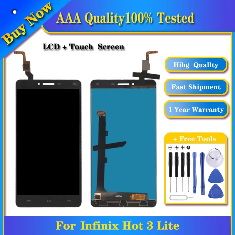 

100% Tested TFT LCD Screen for Infinix Hot 3 Lite X553 with Digitizer Full Assembly Display Touch Replacement Phone Parts(Black)