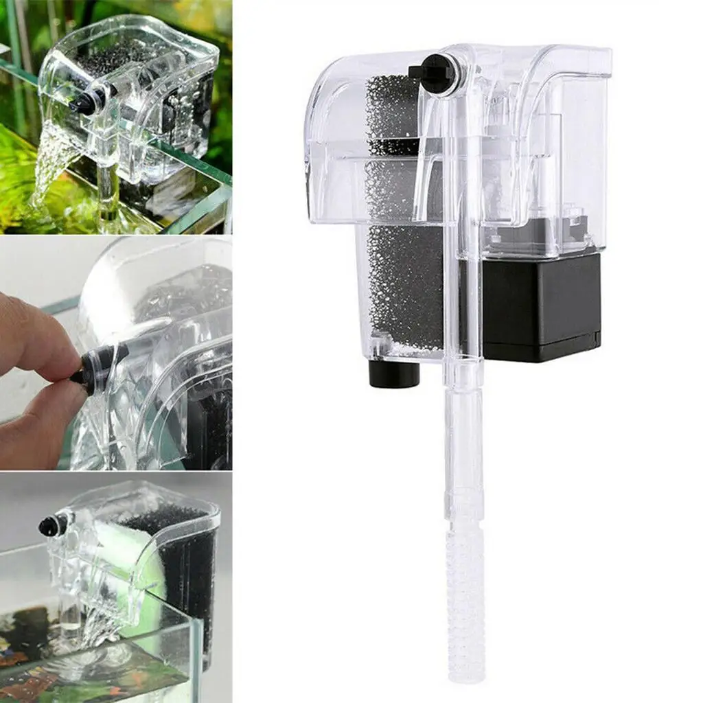 

Adjustable Aquarium Filter External Hang on Pump Water Filter Waterfall Submersible Oxygen Small Fish Tank Aquarium Accessories