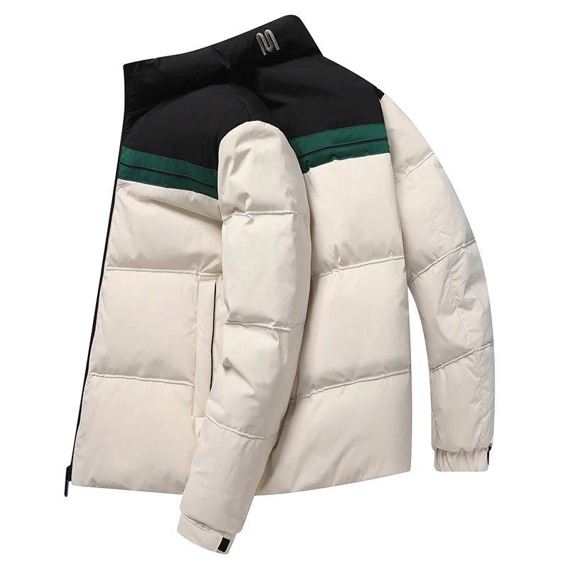 2022 Winter Men Green Black Beige Puffer Parkas Lightweigh Thick Thermal Puff Basic Coats Male Casual Warm Cosy Outerwear Jacket