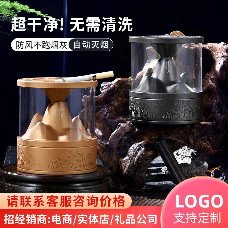 

Wuketai Comes to Change Its Circumstances Creative Stainless Steel Glass Fly Ash proof Ashtray Home Office Ashtray with Cover