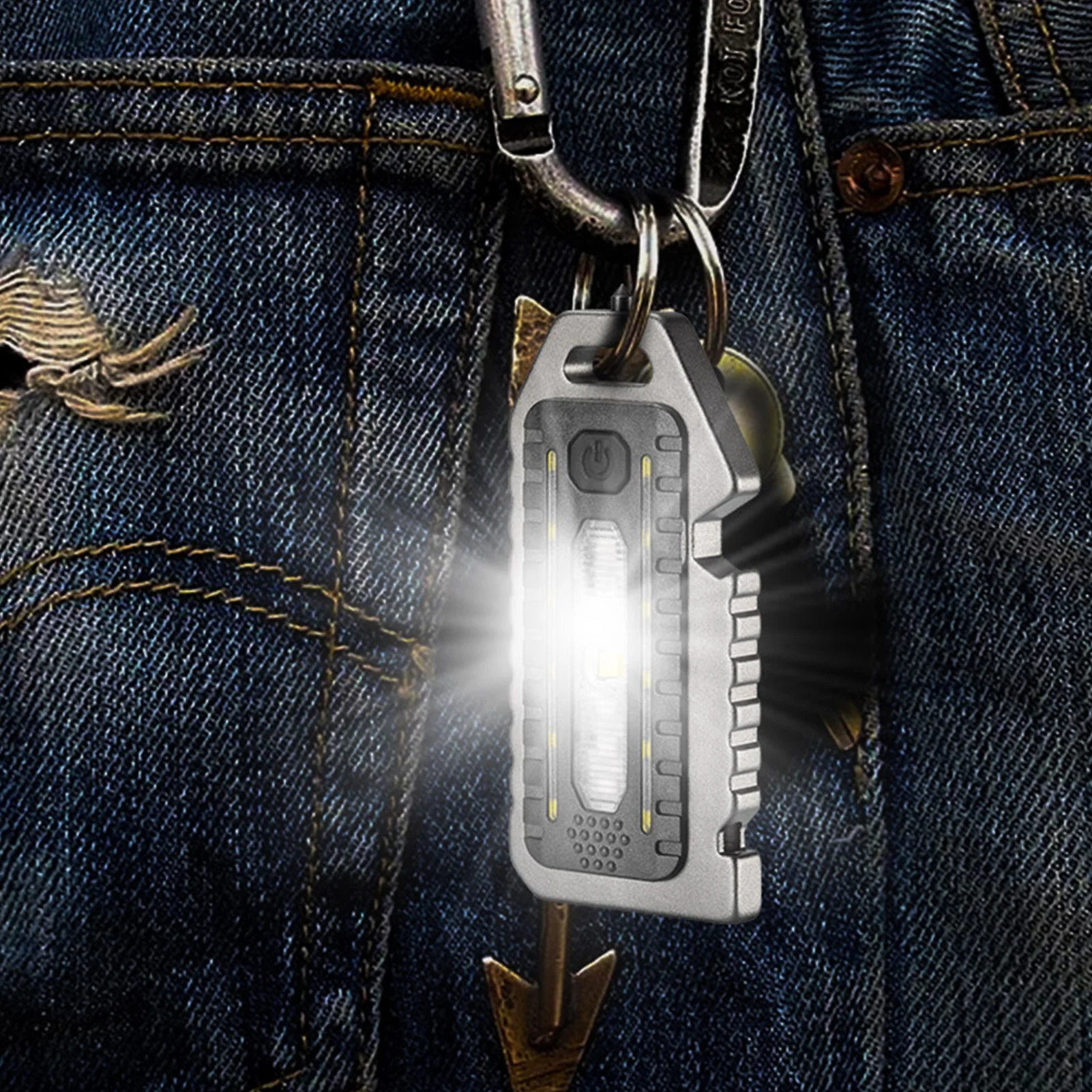 

Small LED Flashlight Keychain Bright LED Keychain For Men And Women Mini Portable Pocket Light With 5 Modes For Fishing Walking