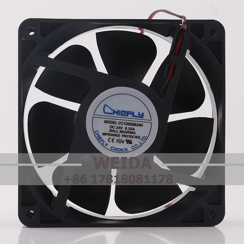 

Case Fan Dual Ball Bearing for Original CHIEFLY CC12038B24H 120X120X38MM 24V 0.25A 12038 Inverter Machine Cabinet Cooling Fan