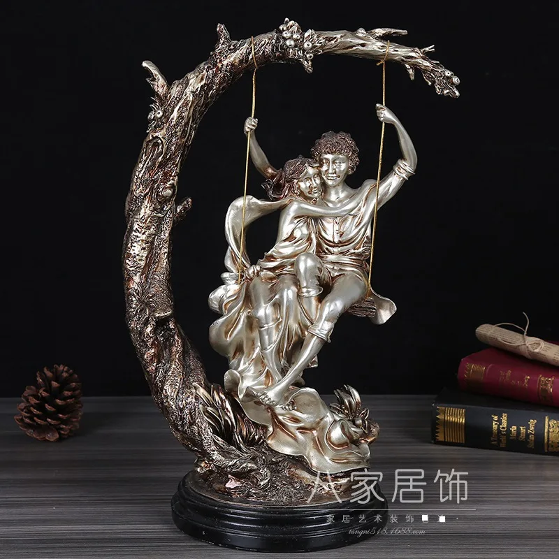 

Creative living room home furnishings decorations resin crafts model room study lovers swing soft furnishings