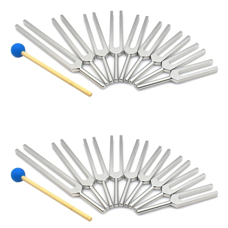 

Tuning Fork Set - 18 Tuning Forks For Healing Chakra,Sound Therapy,Keep Body,Mind And Spirit In Perfect Harmony- Silver