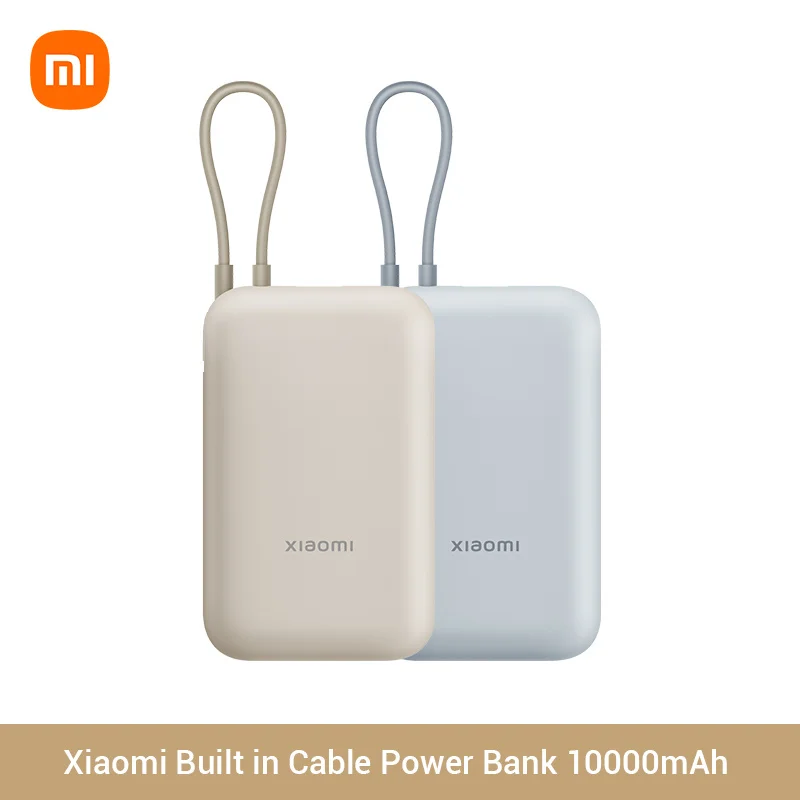 

Built In Cable Power Bank 10000mAh 22.5W P15ZM Type-C Two way Fast Charging Mi Powerbank Portable Powerbank For Xiaomi/iPhone