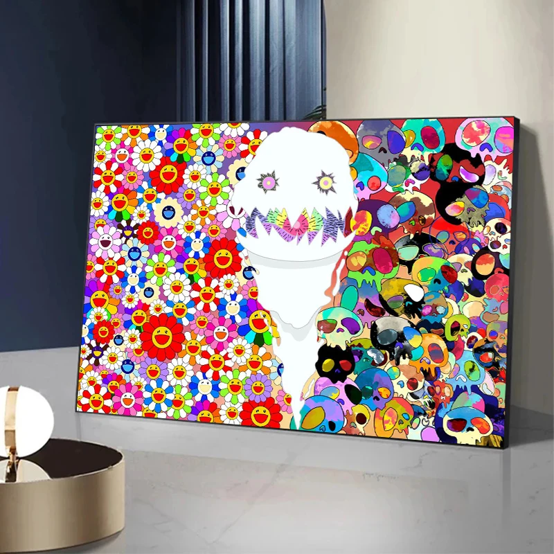 

Fashion Smile Sun Flowers Canvas Posters Print Cartoon Wall Art Pictures for Kawaii Baby Children's Room Home Decor Cuadros