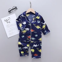 home clothes ins childrens pajamas summer cool silky short sleeved pajamas set short sleeved lapel button shorts