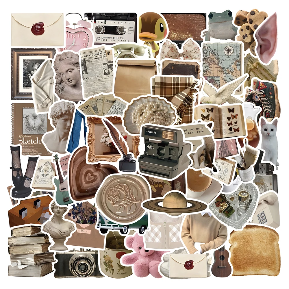 

10/30/60pcs Retro Nostalgic Cartoon Graffiti Stickers Laptop Luggage Phone Guitar Skateboard Car Wall Decoration Sticker Decal