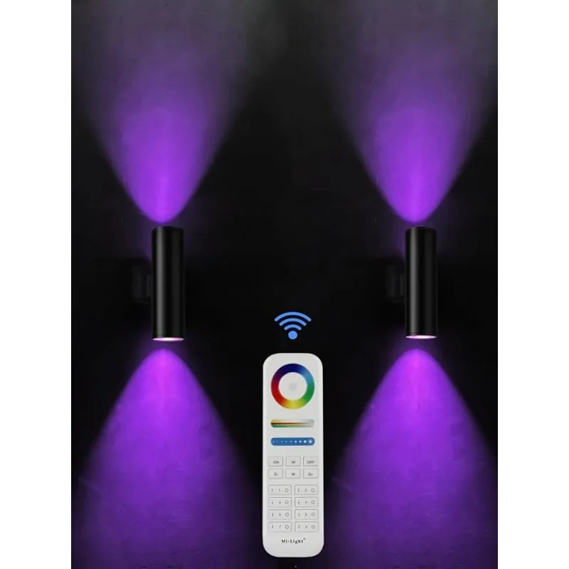 

Наружные двойные наружные Настенные светильники rosykite, внешние светильники с дистанционным управлением, изменение цвета RGB, 3000 лм, теплый белый свет, k RGBW Cyl