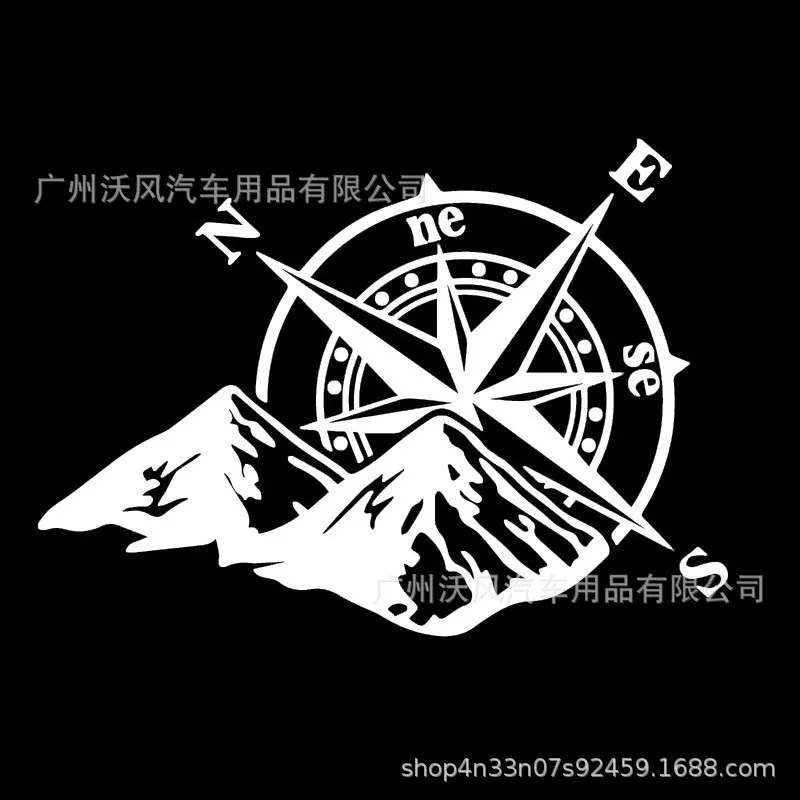 

Модная Лазерная красочная Автомобильная наклейка «Горный Компас», украшение для кузова автомобиля, стикер, наклейки для заднего лобового стекла, аксессуары