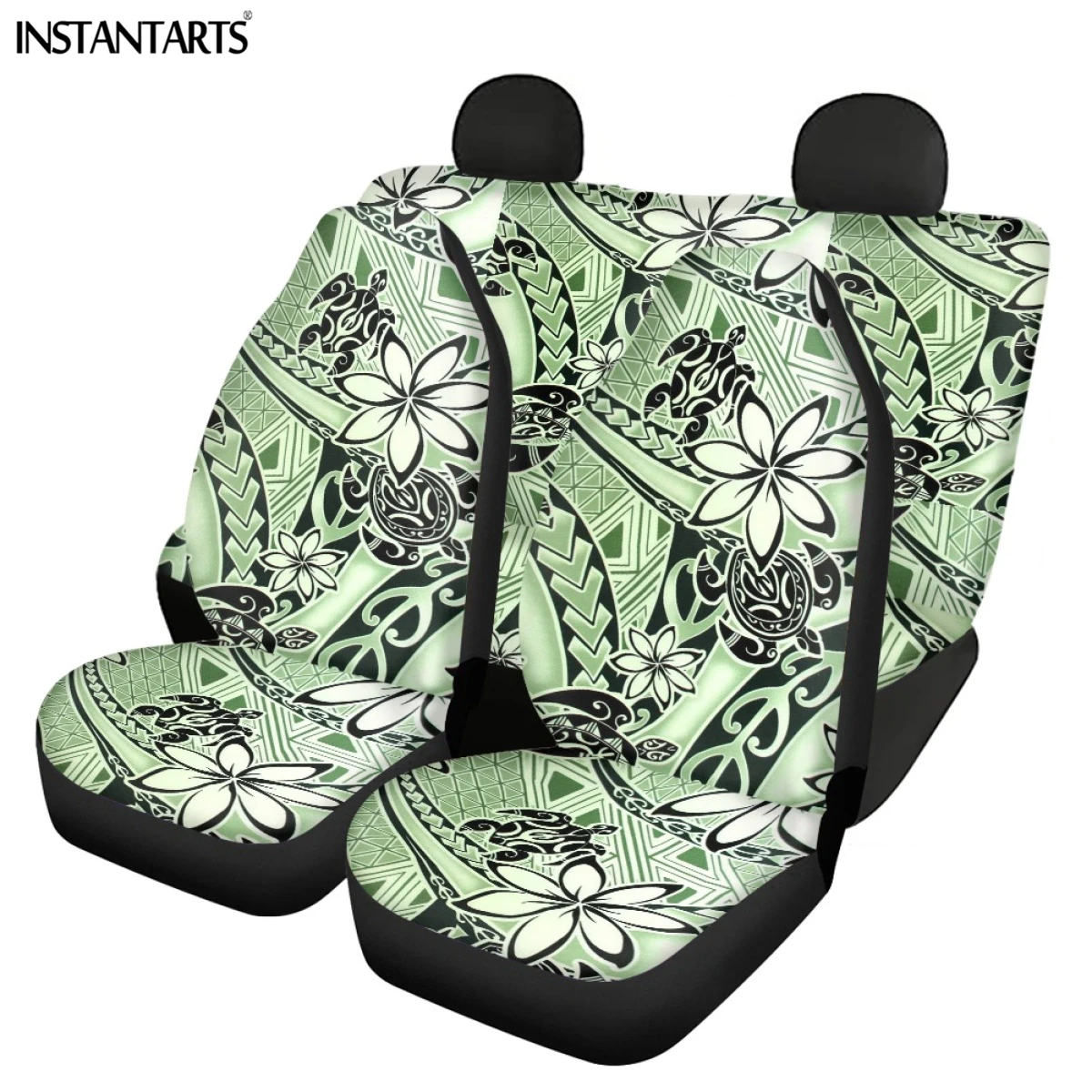 

INSTANTARTS New Trend Car Interior Decor Polynesian Tribal Pattern Front and Back Car Seat Cushion Comfort Vehicle Seat Covers