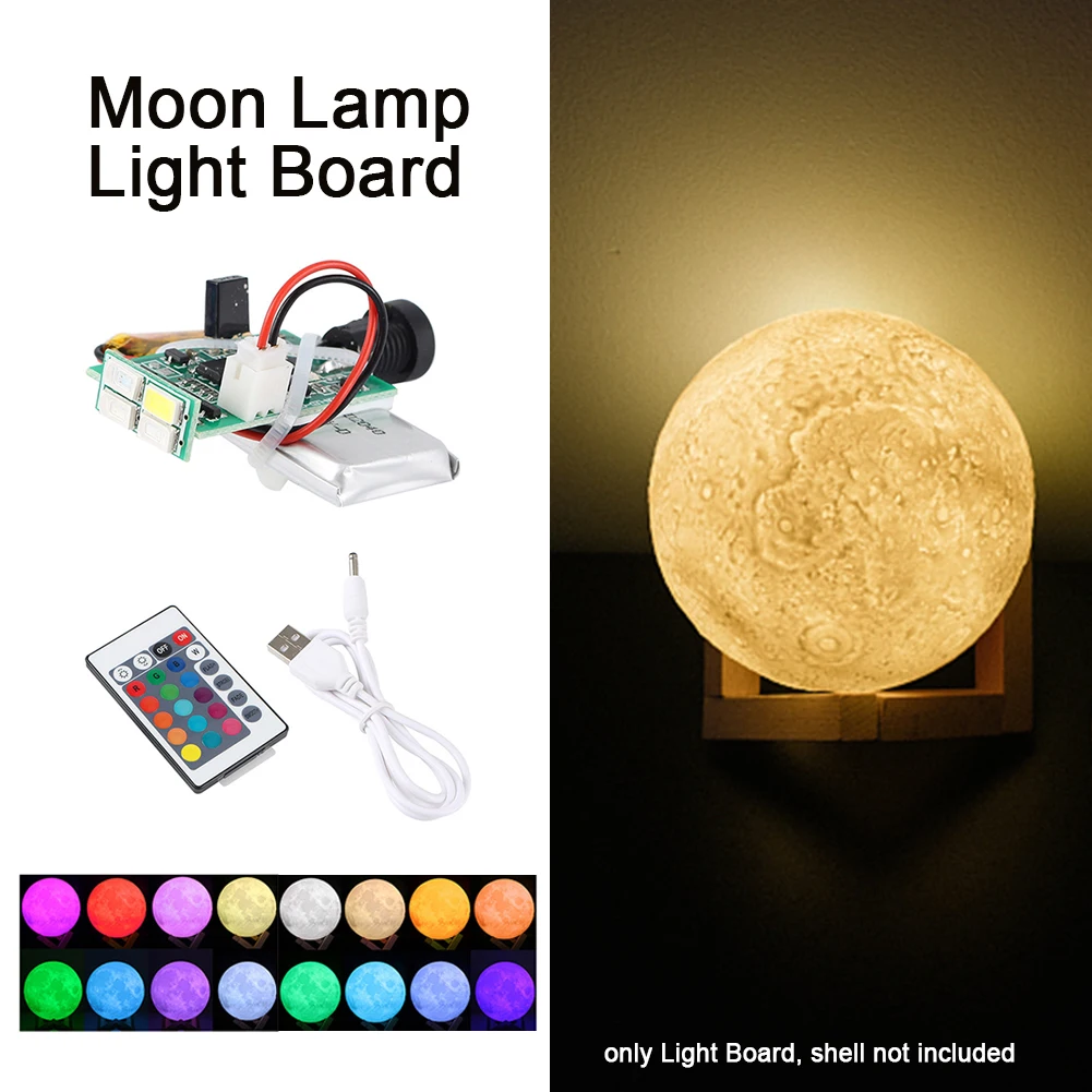 

Moon Lamp Light Board LED 16 Color Moon Light Panel DIY USB Night Light Circuit Model Touch Sensor Light Source 3D Printer Part