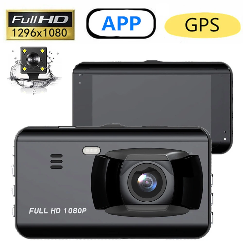 

Видеорегистратор автомобильный, Wi-Fi, Full HD 1080P, два объектива, зеркало заднего вида
