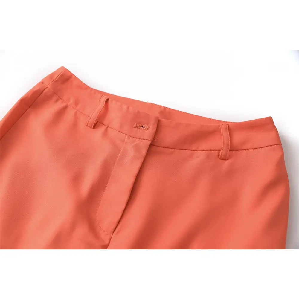 HIGH STREET Runway Women Suit Orange Peaked Lapel Luxury Double-Breasted Blazer Wide Leg Trousers  Office Lady Fashion 2 Piece