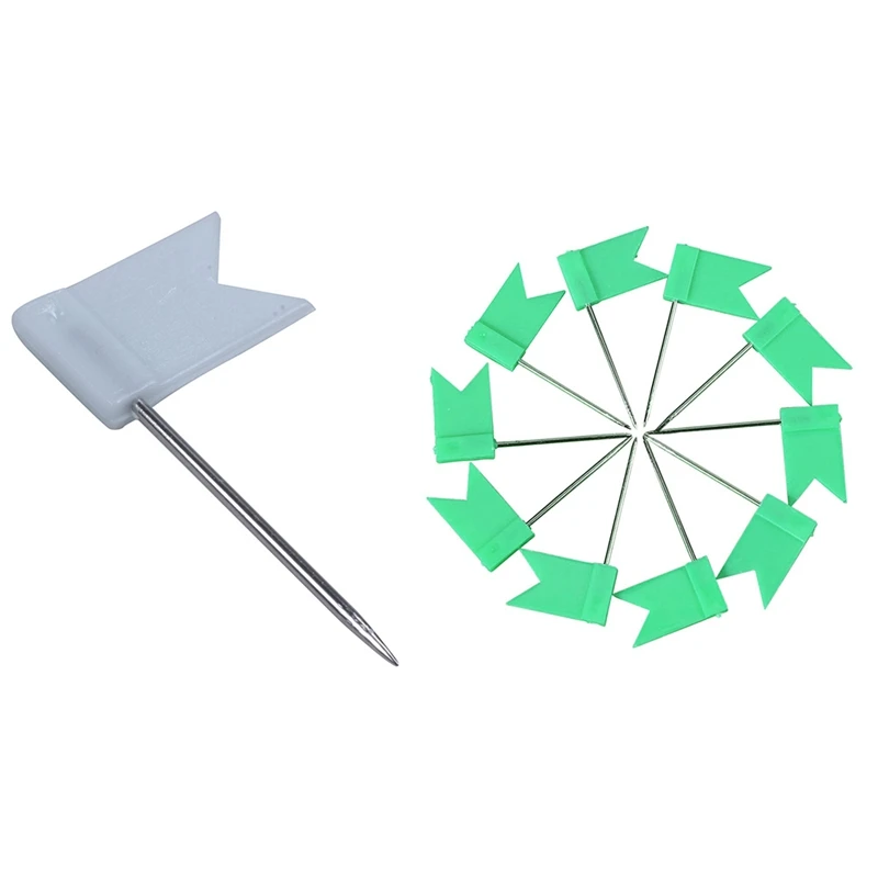 

200 Flag Shape Map Pins Cork Notice Board Drawing Pins Push Pin, 100 Pcs White & 100 Pcs Green