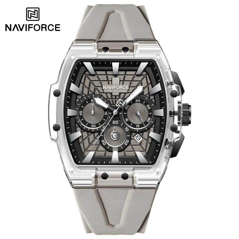 Фото Мужские многофункциональные часы-хронограф NAVIFORCE NF6113 с люминесцентными стрелками, календарем, секундомером, водонепроницаемостью 5ATM и силиконовым ремешком №2