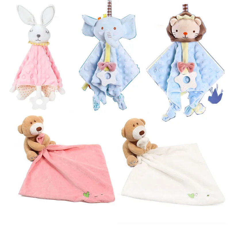 Soft Stuffed Newborn Sleeping Toys Rabbit Animal Kids Plush Blanket Infant Baby Soothe Appease Towel Bibs