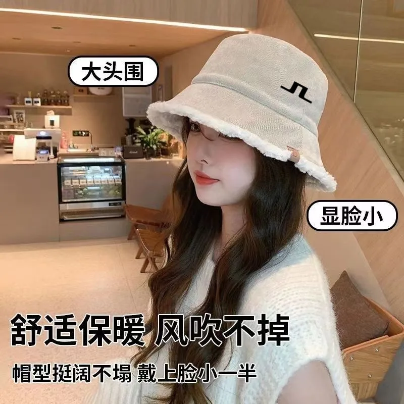 

Golf Supplies 2023 Autumn Winter Lamb Wool Warm Fisherman Hat Women Golf Cap Double Sided Wearable Golf Hat Men Golf Bucket Hat